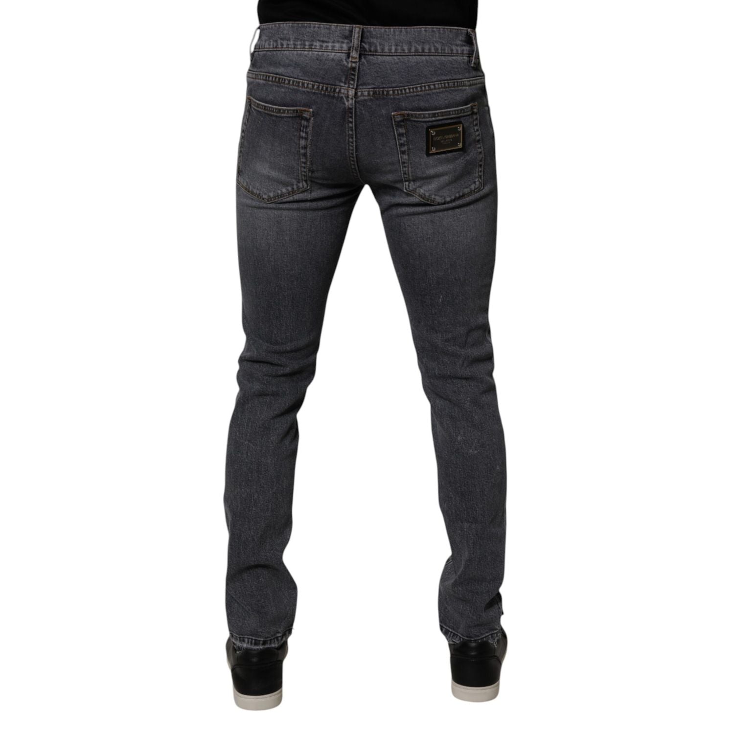 Dolce & Gabbana Dark Gray Cotton Stretch Skinny Denim Jeans