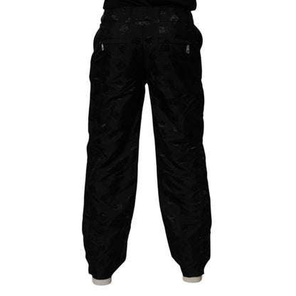 Dolce & Gabbana Black Logo Monogram Straight Pants