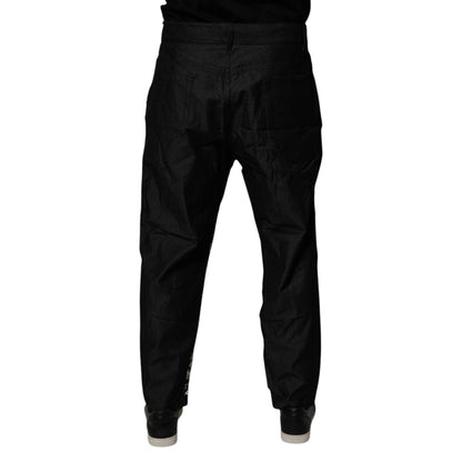 Dolce & Gabbana Black Bandana Cotton Skinny Denim Jeans