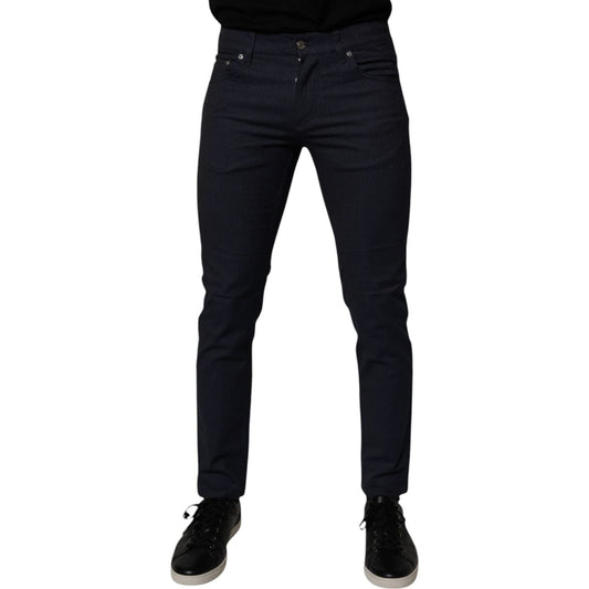 Dolce & Gabbana Dark Blue Cotton Stretch Skinny Denim Jeans