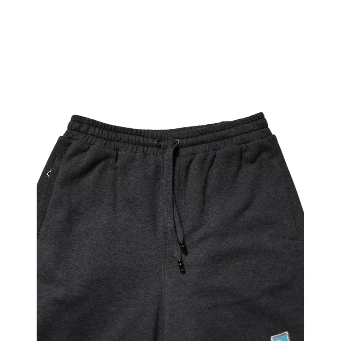 Dolce & Gabbana Dark Gray Cotton Layered Straight Sweatpants Pants