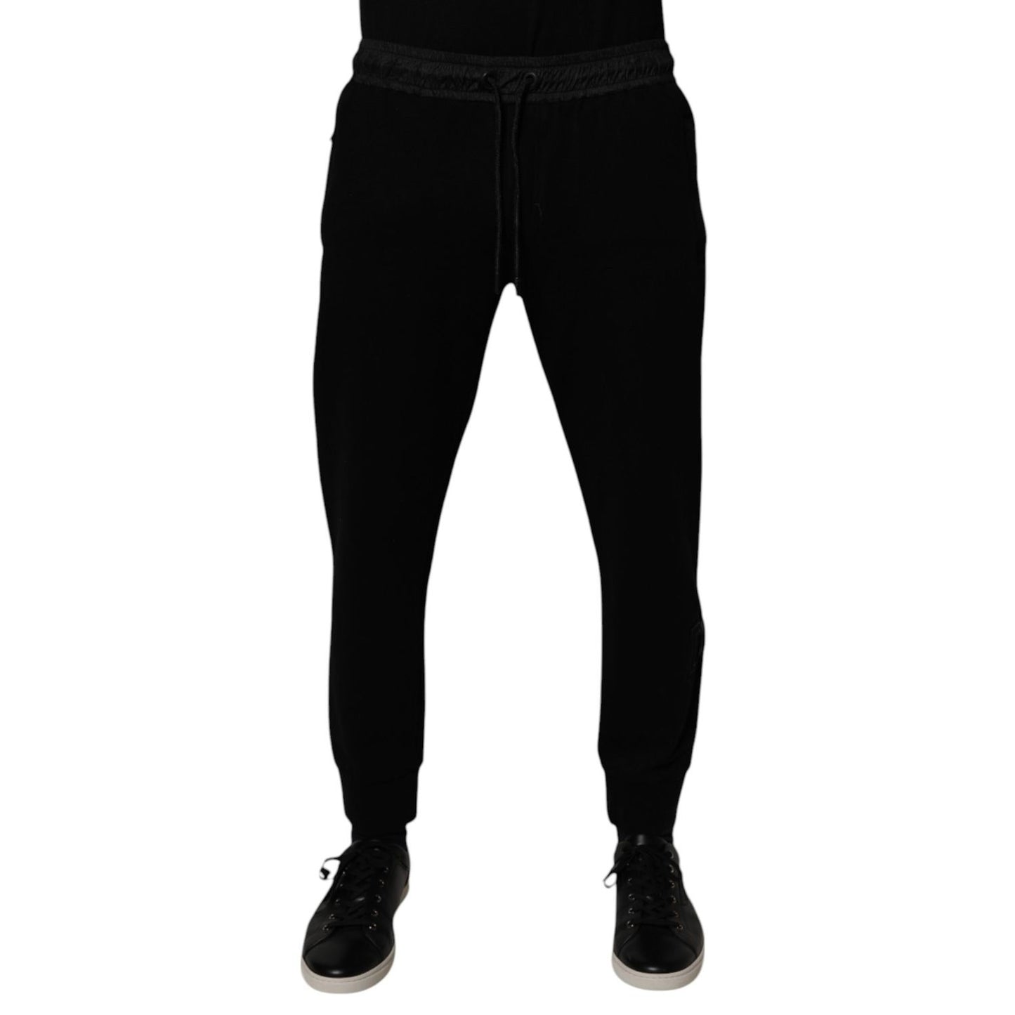 Dolce & Gabbana Black Cotton Blend Men Jogger Sweatpants Pants