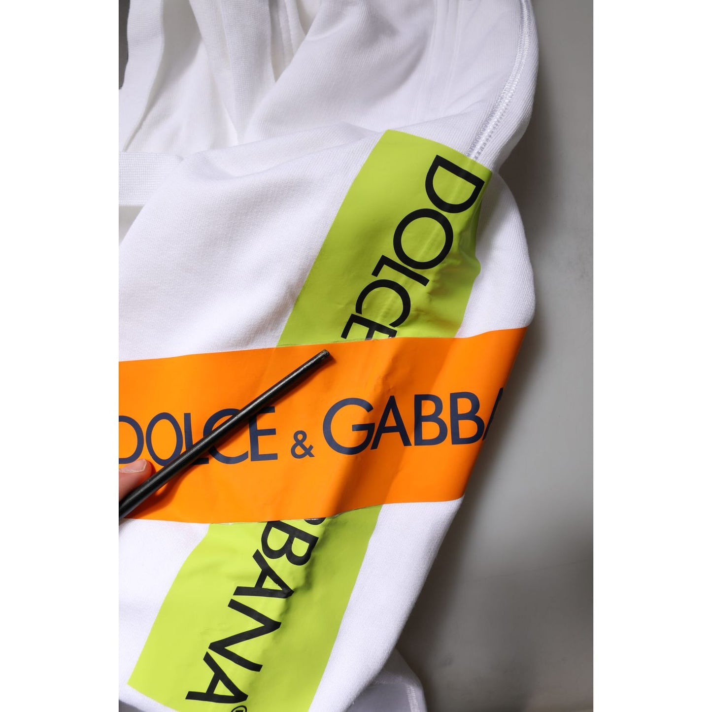 Dolce & Gabbana White Logo Tape Jogger Cotton Sweatpants Pants
