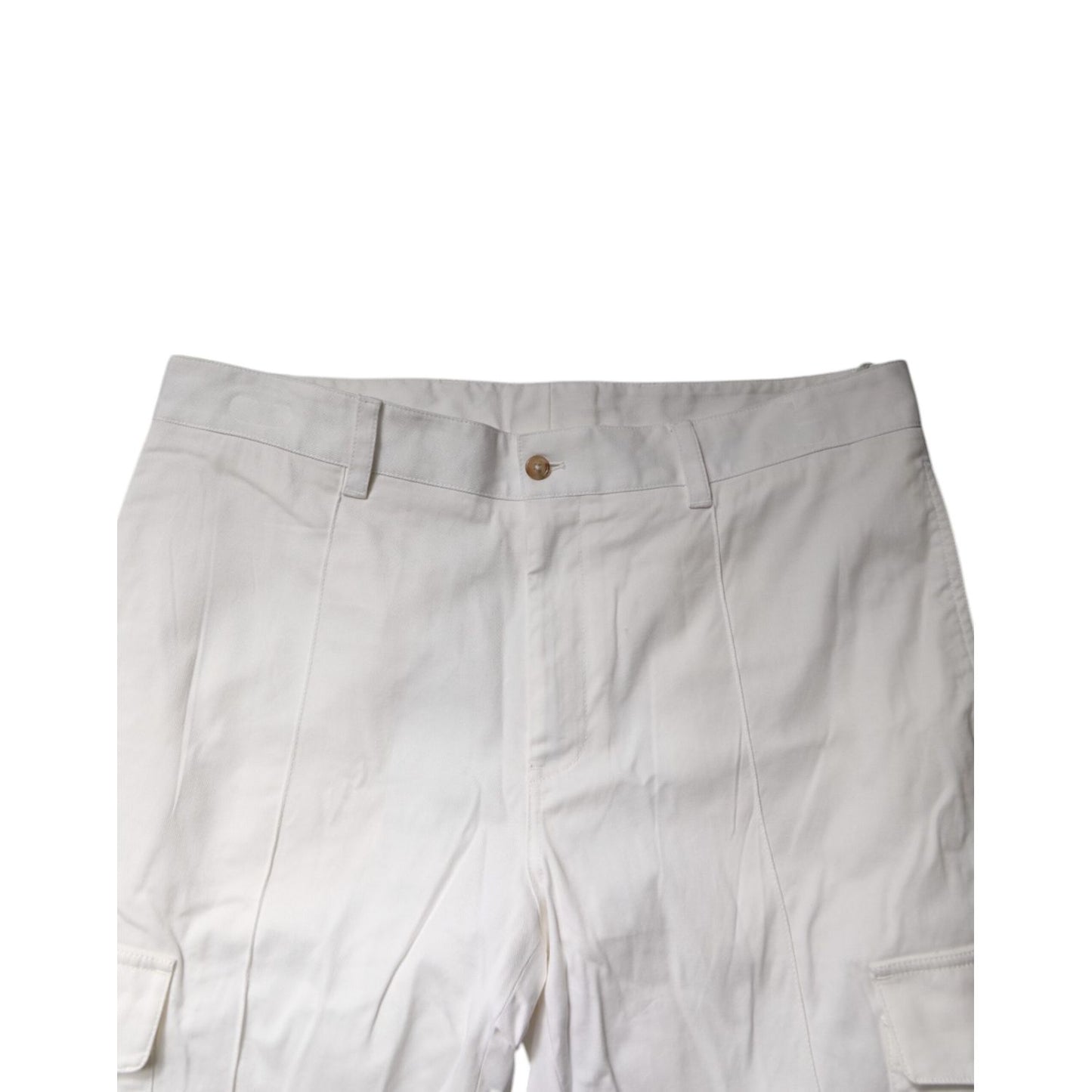 Dolce & Gabbana White Cotton Jogger Cargo Skinny Pants
