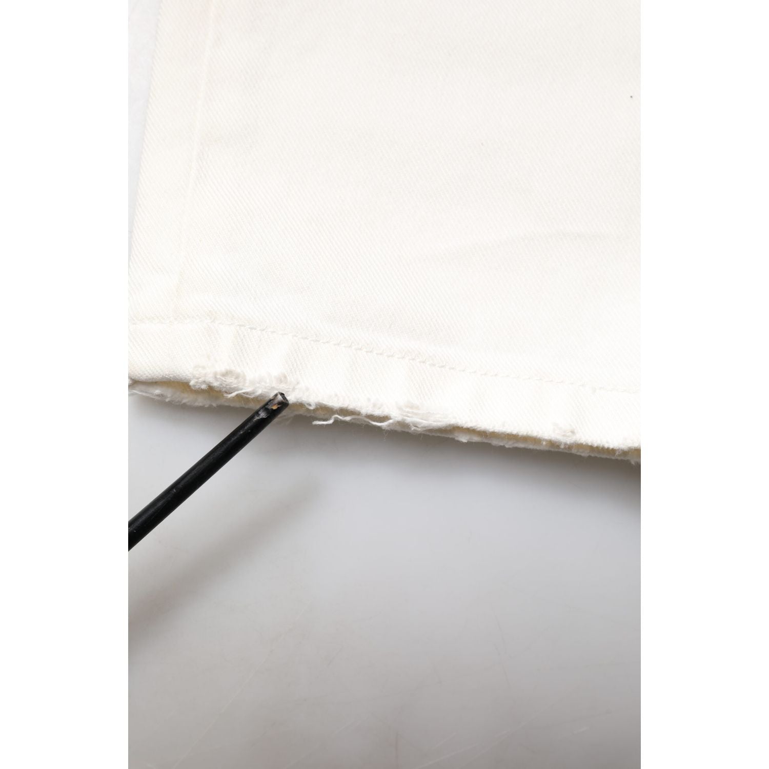 Dolce & Gabbana White Tattered Graffiti Skinny Denim Jeans