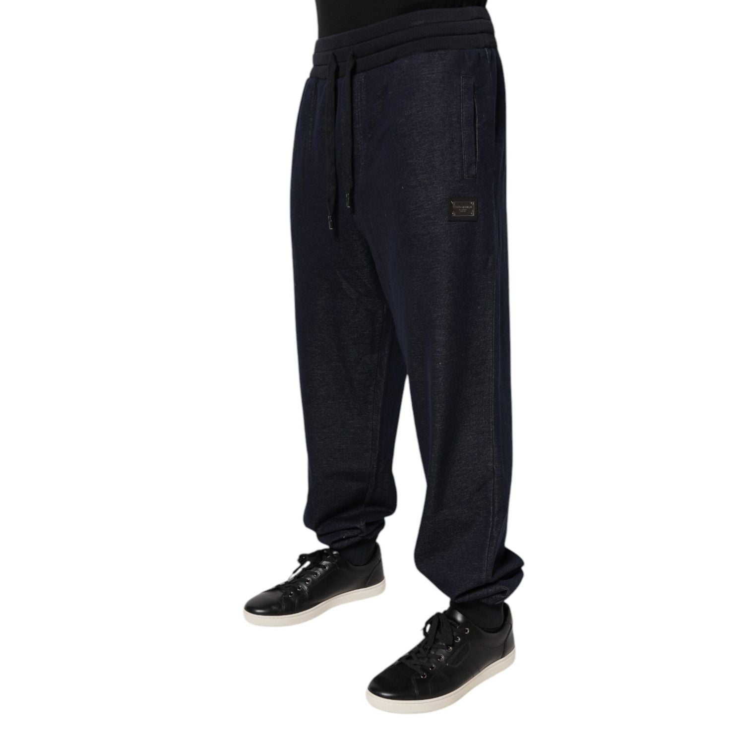 Dolce & Gabbana Black Jacquard Jogger Men Sweatpants Pants