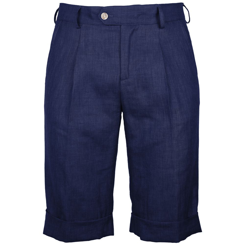 Made in Italy Blue Linen Short