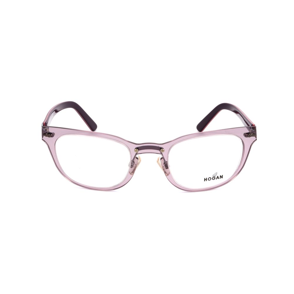 Hogan Purple Plastic Frames in bright violet, unisex glasses with 49/22/140 mm measurements, stylish and durable eyewear.