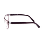 Side view of Hogan Purple Plastic Frames glasses with bright violet color and dimensions 49/22/140 mm, suitable for unisex use.