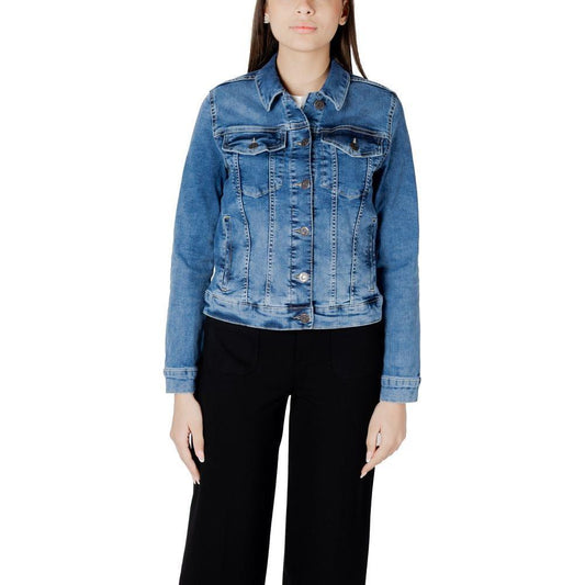 Street One Blue Cotton Jackets & Coat