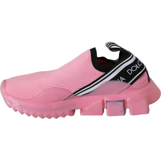 Dolce & Gabbana Pink Low Top Sorrento Sneakers Slip On Casual Shoes