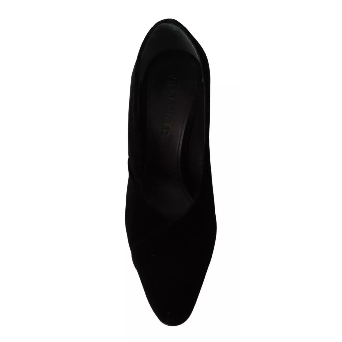 Jil Sander Black Leather Suede Block Heels Pumps Shoes