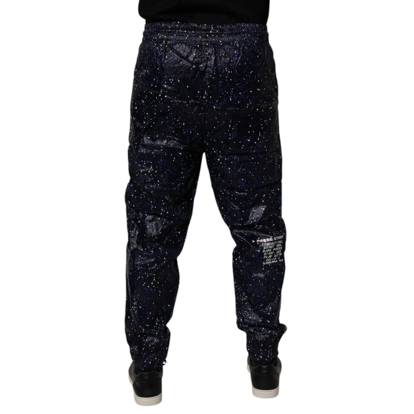 Dolce & Gabbana Dark Blue DG Game Print Cotton Jogger Pants