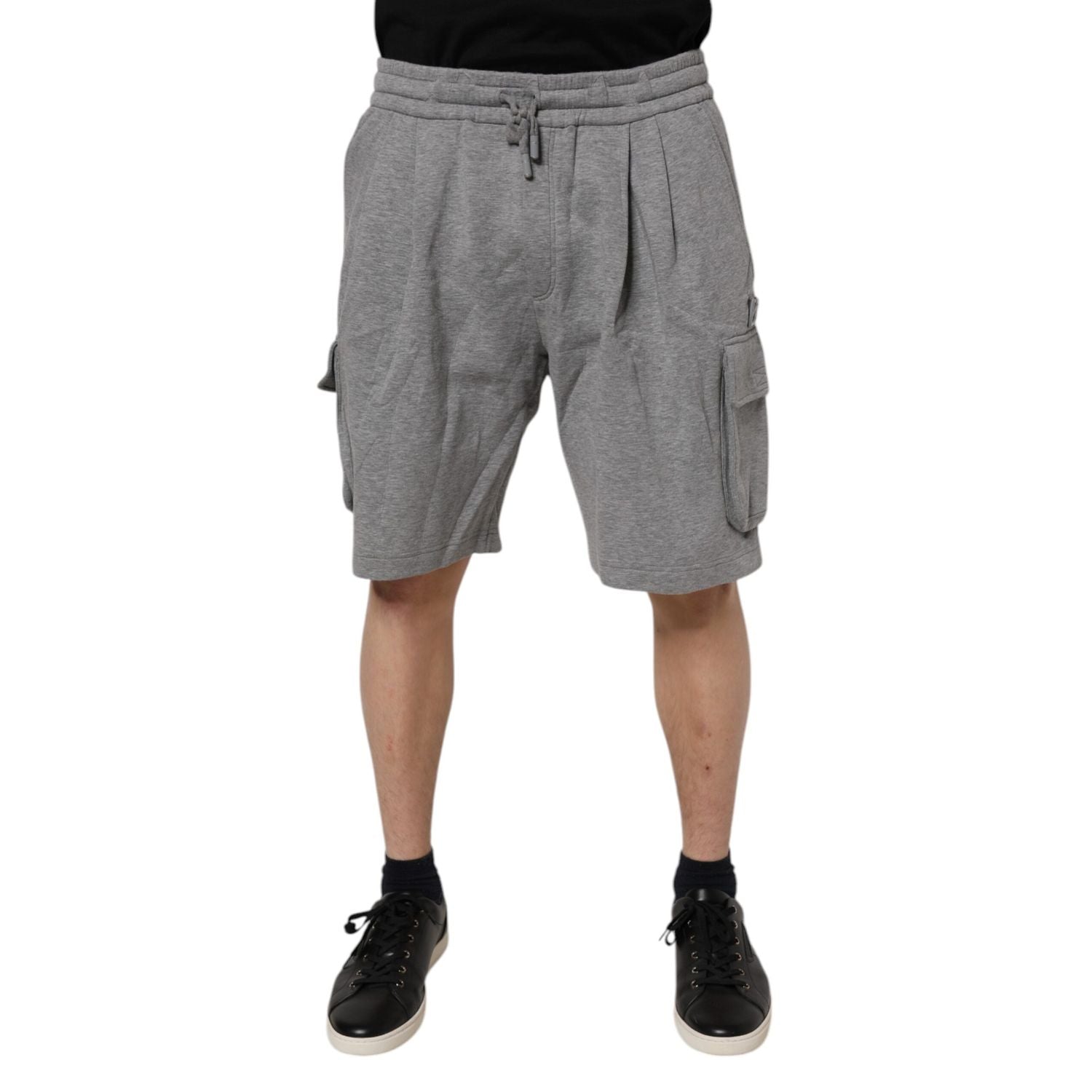 Dolce & Gabbana Gray Cotton Cargo Bermuda Sweatshorts Shorts