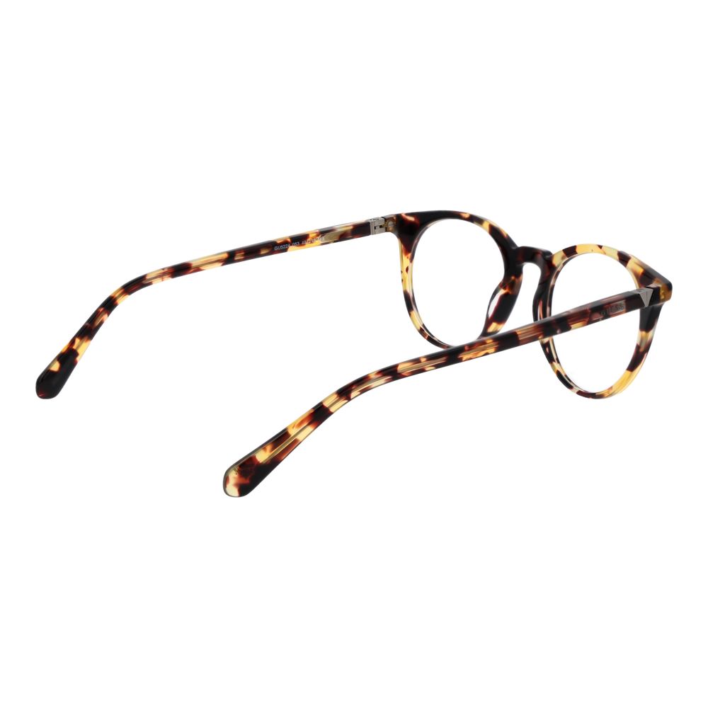 Guess Brown Women Glasses Frame - Full-rim acetate round style with demo lenses, size 48-19-145, includes branded case.