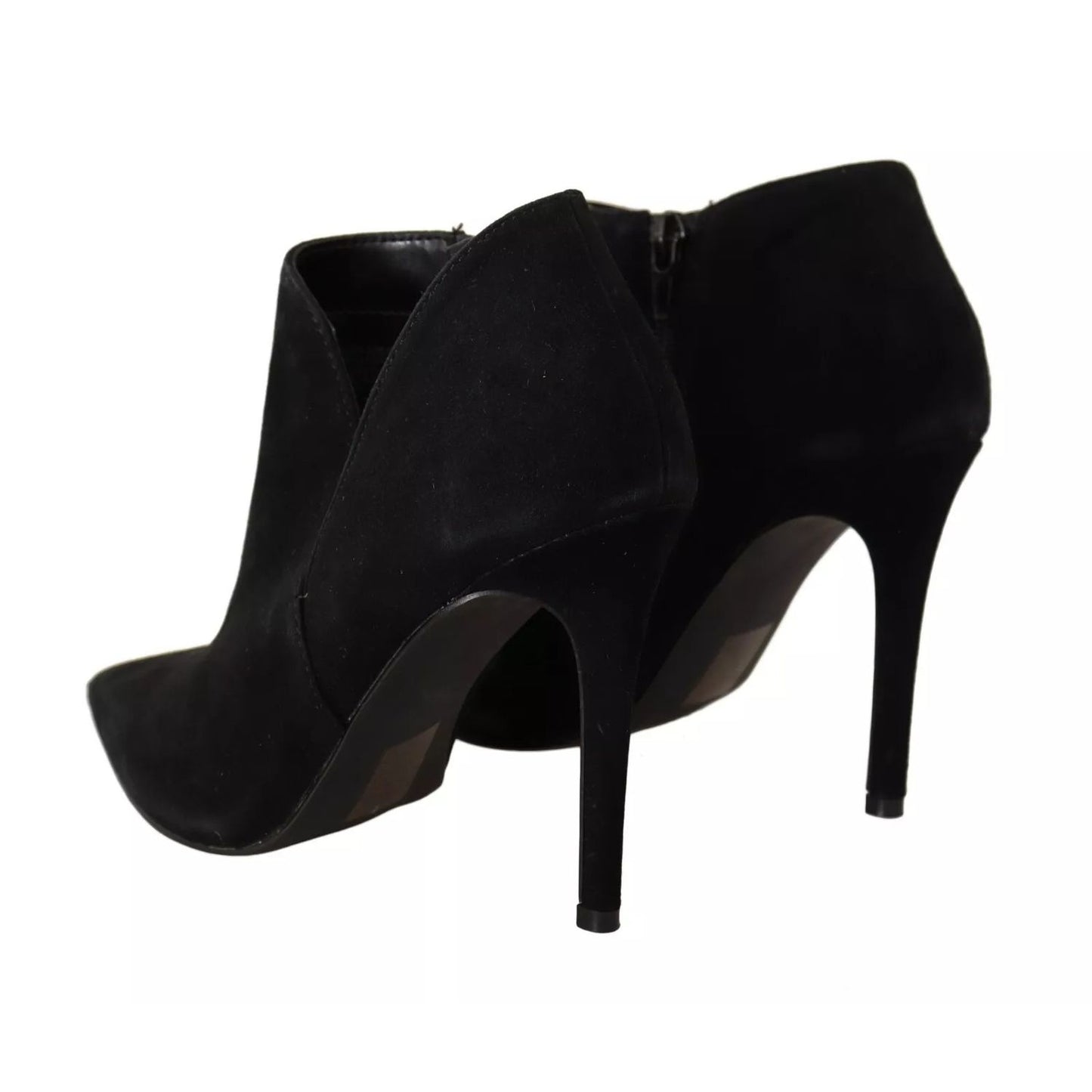 Steve Madden Black Suede Leather Stiletto Heels Boots Shoes