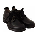 FLY LONDON Black Leather Low Top Lace Up Women Oxford Shoes LA9539-36