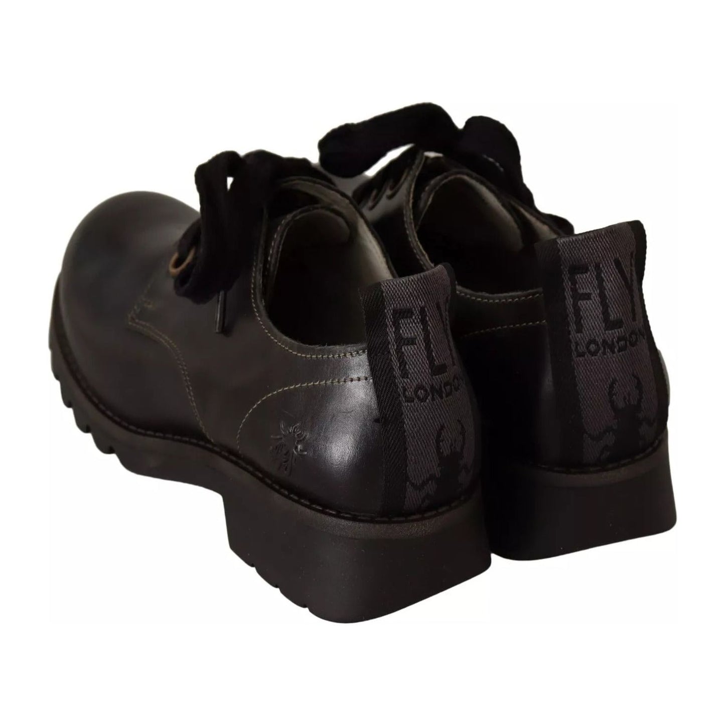 FLY LONDON Black Leather Low Top Lace Up Women Oxford Shoes LA9539-36