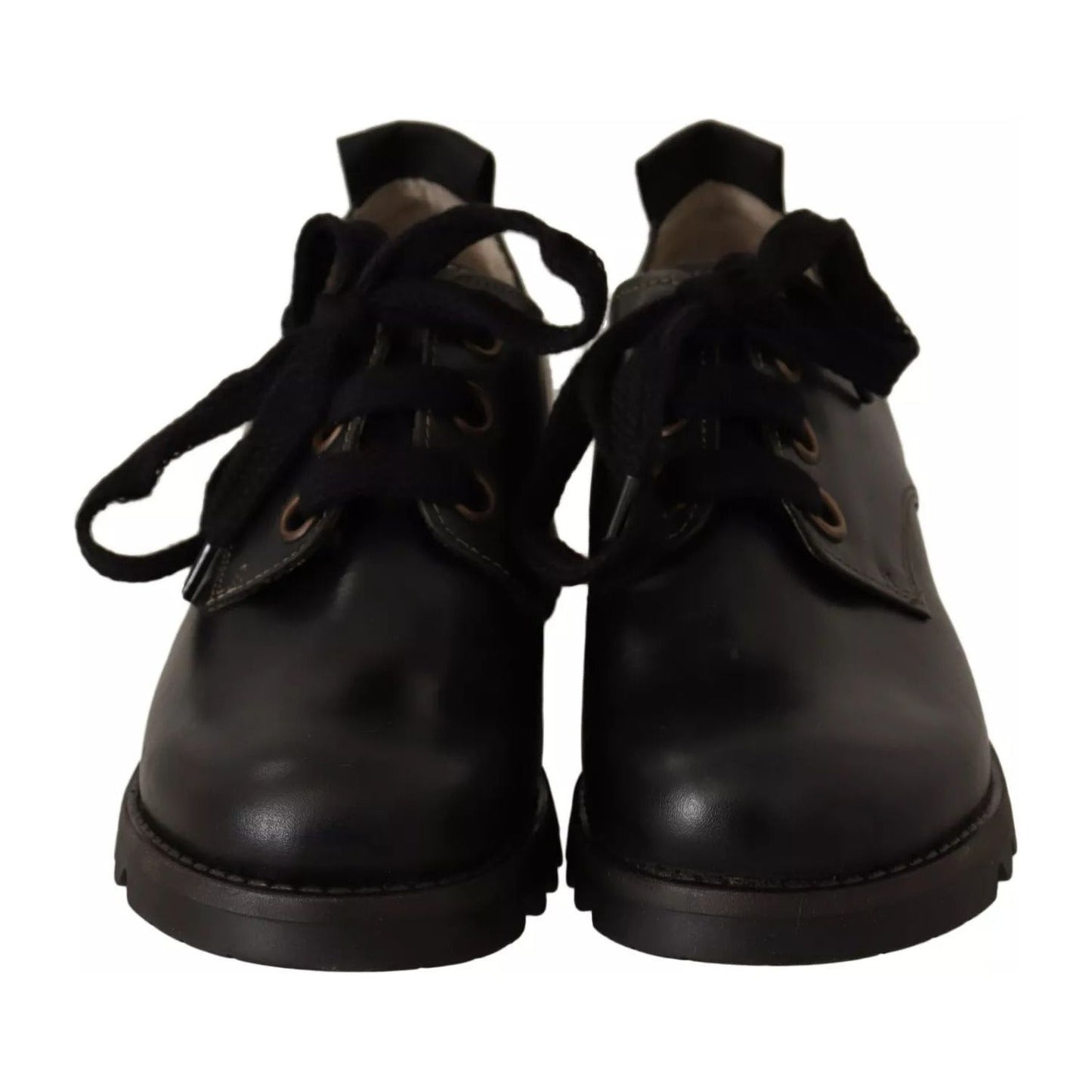 FLY LONDON Black Leather Low Top Lace Up Women Oxford Shoes LA9539-36
