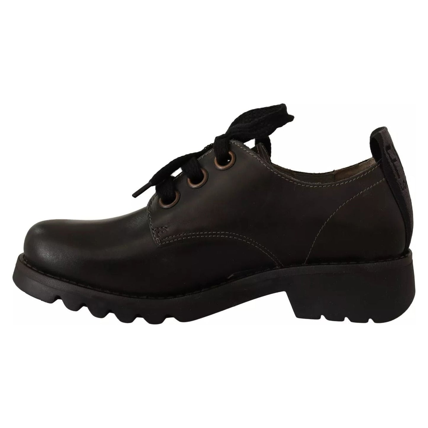 FLY LONDON Black Leather Low Top Lace Up Women Oxford Shoes LA9539-36