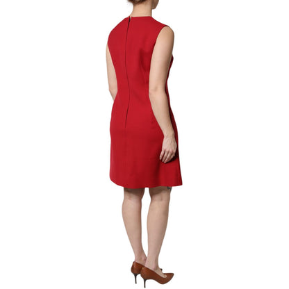 Dolce & Gabbana Red Wool Sleeveless Knee Length A-line Dress