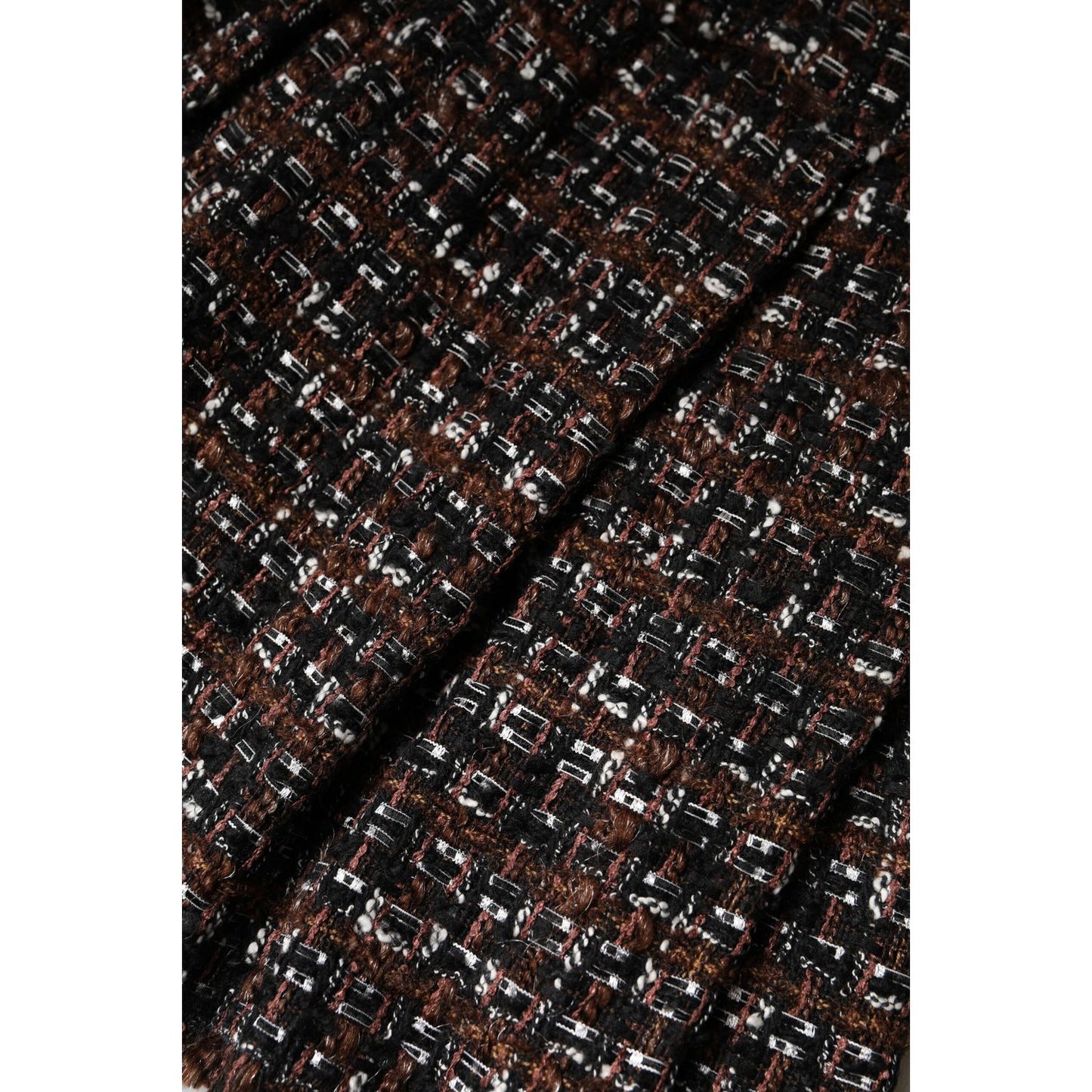 Dolce & Gabbana Multicolor High Waist Tartan Tweed Mini Skirt