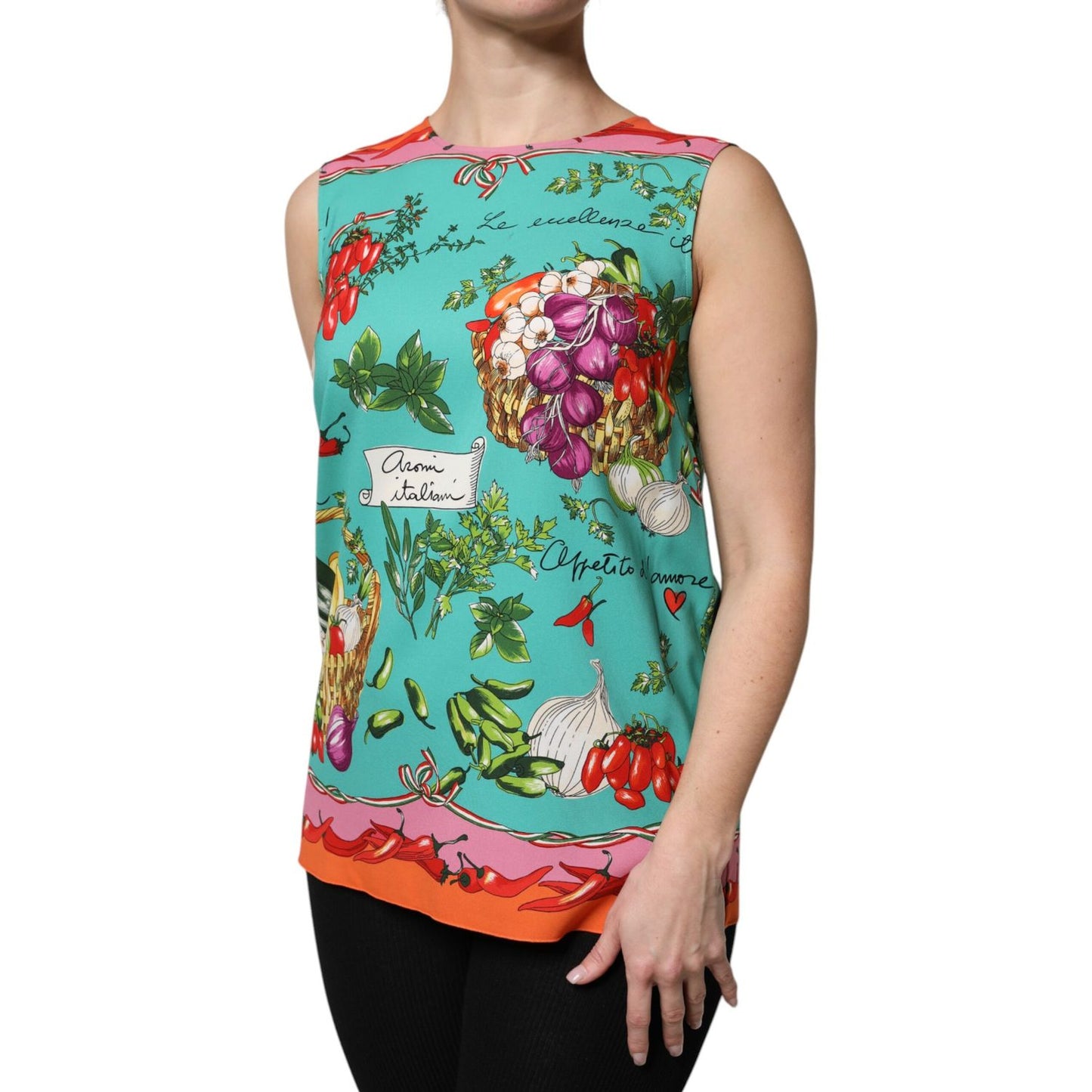 Dolce & Gabbana Multicolor Floral Silk Sleeveless Tank Top