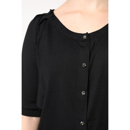 Dolce & Gabbana Black Button Down Short Sleeve Blouse Top