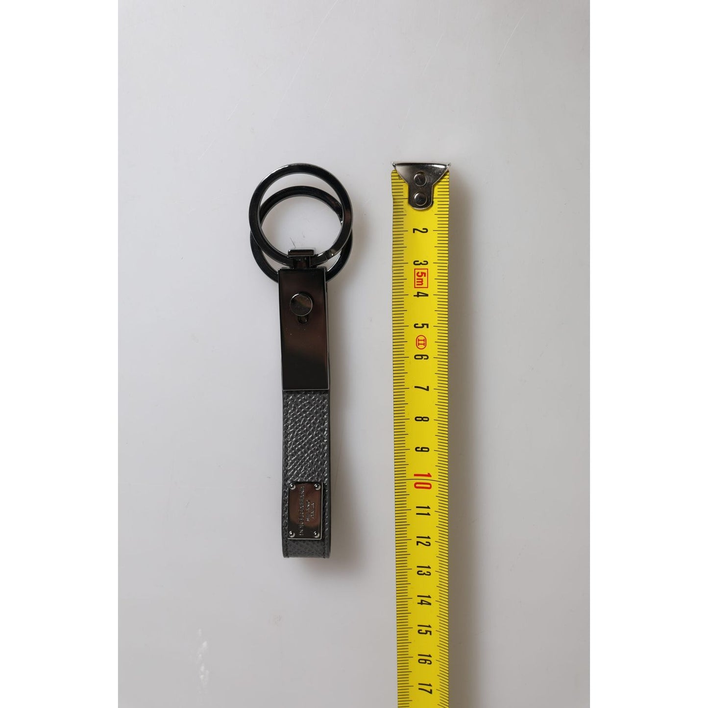 Dolce & Gabbana Brown Leather DG Plaque Double Keyring Holder Keychain SMY10449