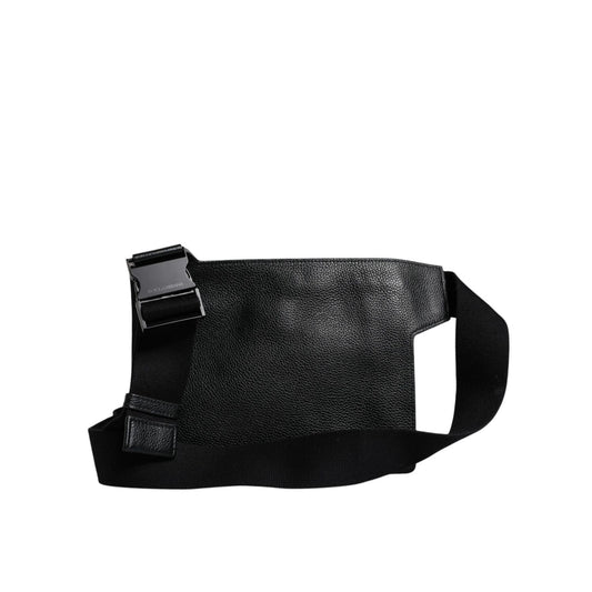Dolce & Gabbana Black Calfskin Leather Messenger Crossbody Bag BAG4289