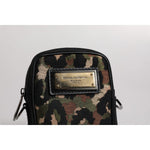 Dolce & Gabbana Multicolor Leopard Jacquard Logo Plaque Neck Strap Bag BAG4301