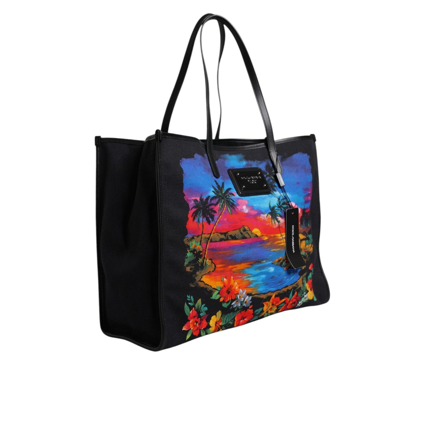 Dolce & Gabbana Multicolor Graphic Printed Top Handle Shopping Tote Bag
