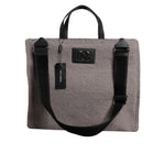 Dolce & Gabbana Grey Alpaca Wool Logo Plaque Tote Shoulder Bag BAG4332