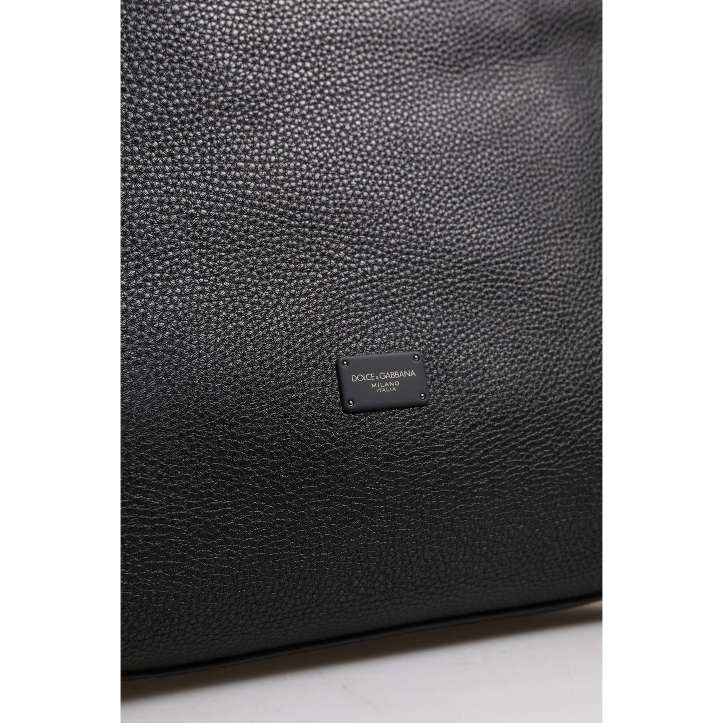 Dolce & Gabbana Black Calfskin Leather Hand Shoulder Duffle Bag