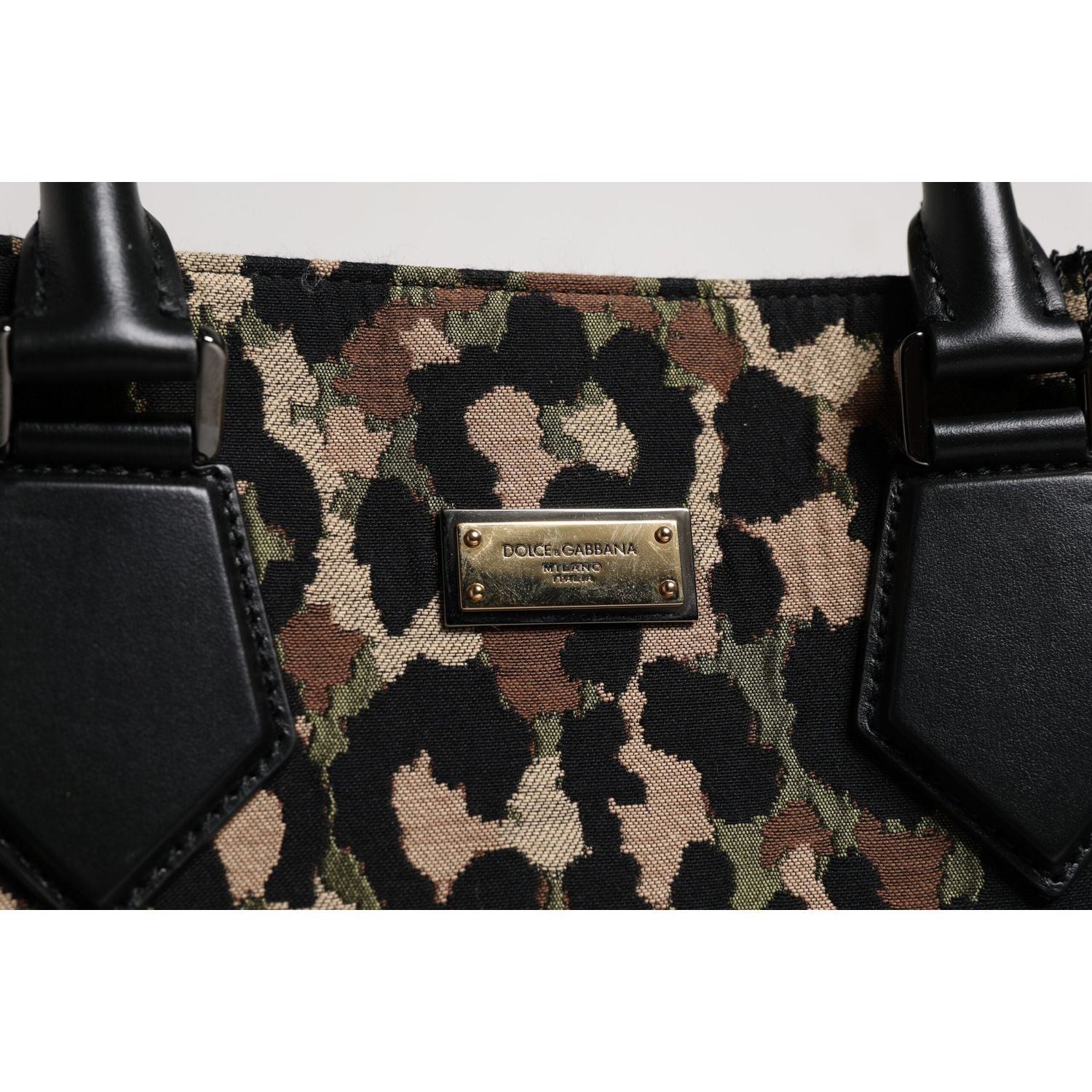 Dolce & Gabbana Multicolor Leopard Shopping Tote Shoulder Bag