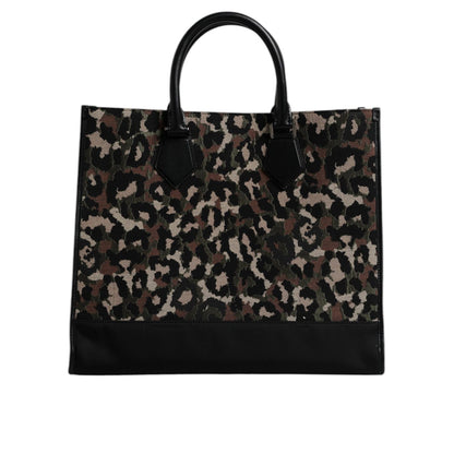 Dolce & Gabbana Multicolor Leopard Shopping Tote Shoulder Bag