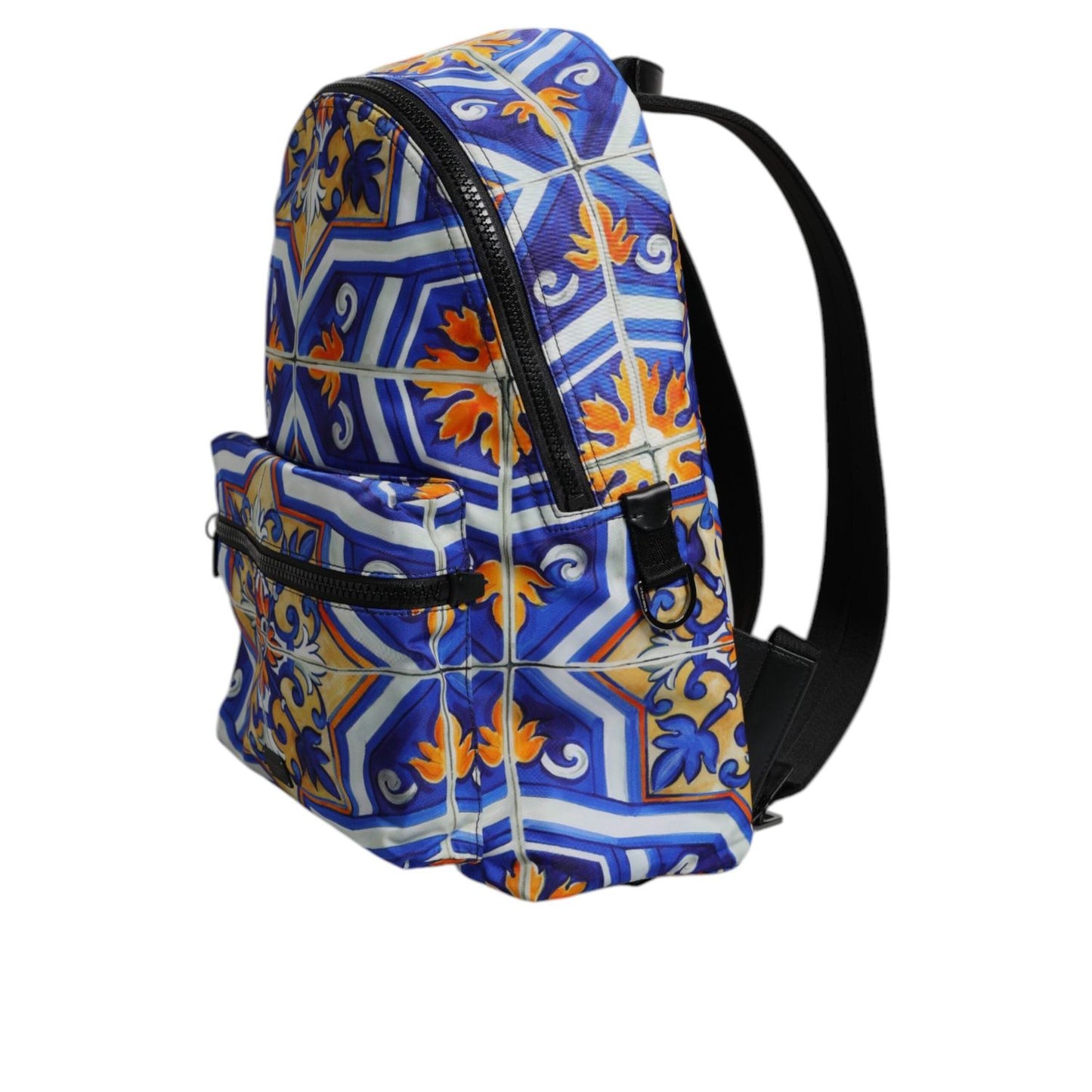 Dolce & Gabbana Multicolor Majolica Print Nylon Travel Backpack Bag BAG4380