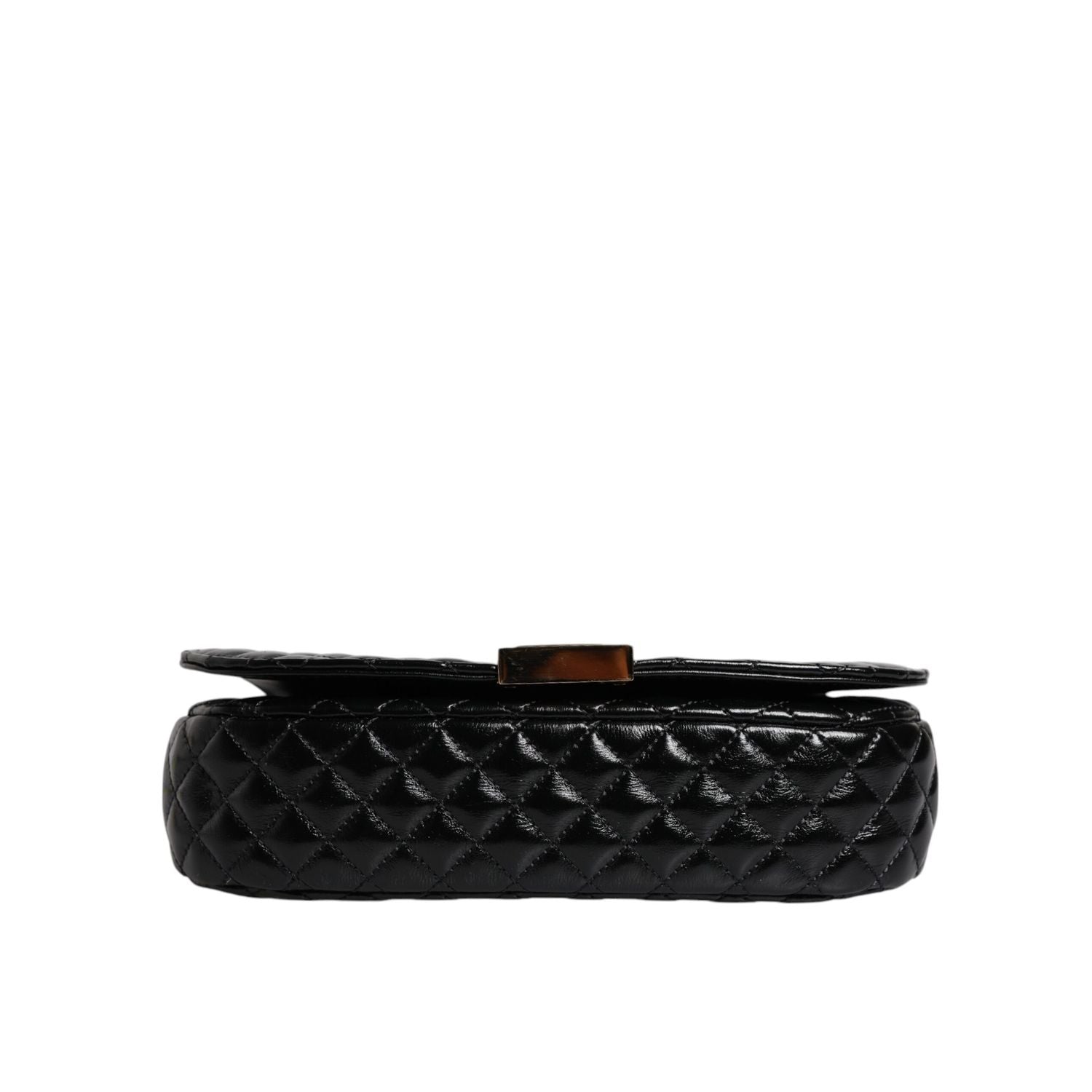 Versace Black Calf Leather Quilted Shoulder Strap Bag