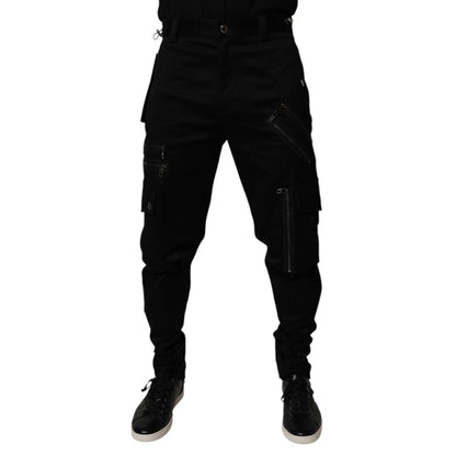 Dolce & Gabbana Black Cotton Cargo Tapered Pants