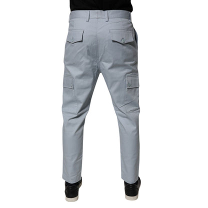 Dolce & Gabbana Light Blue Cotton Cargo Tapered Pants
