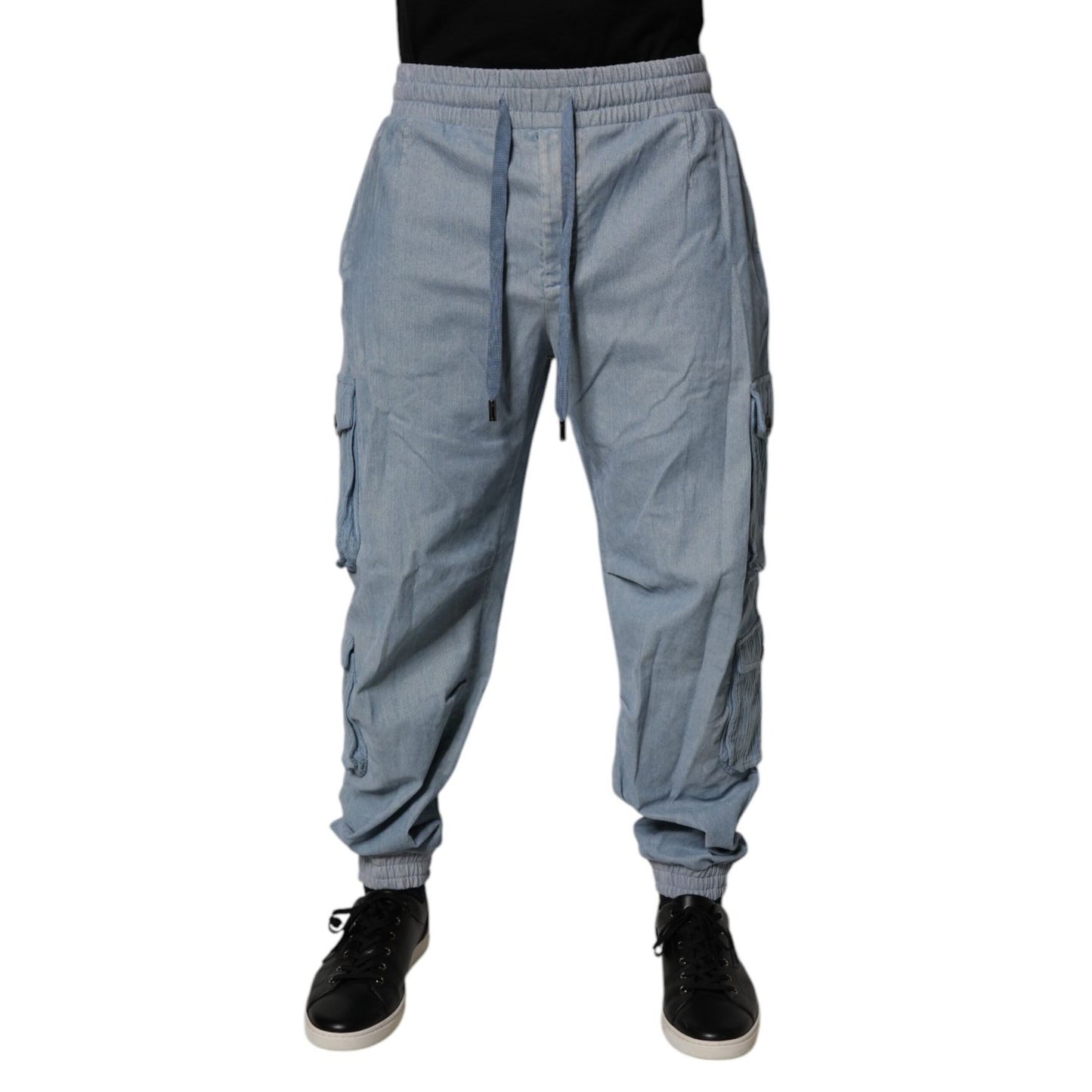 Dolce & Gabbana Light Blue Cotton Jogger Cargo Men Denim Pants