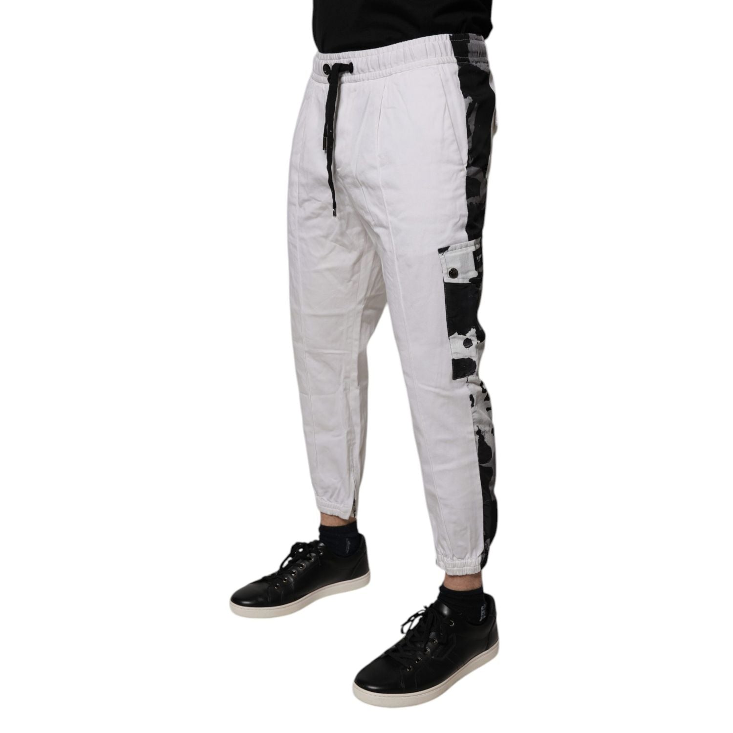 Dolce & Gabbana White Cotton Cargo Jogger Sweatpants Pants