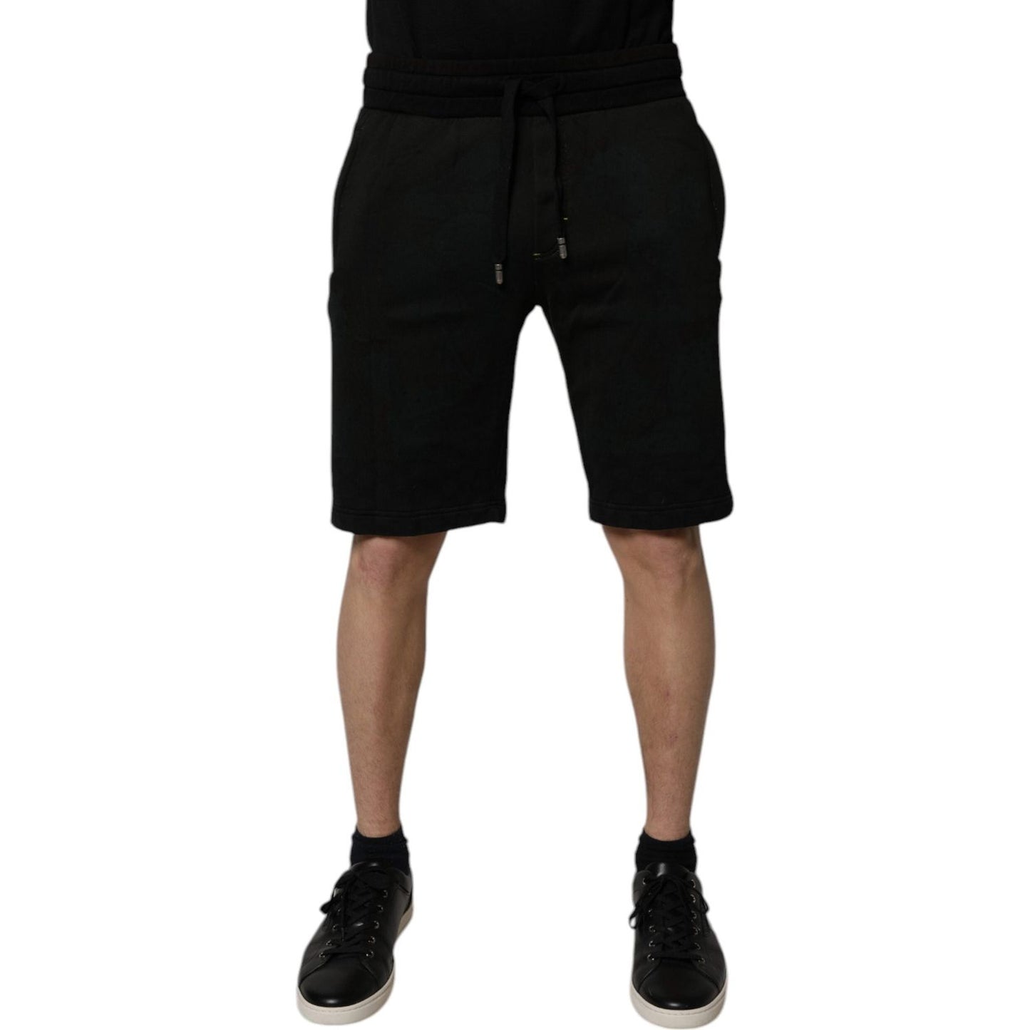 Dolce & Gabbana Black Cotton Sweatshorts Men Bermuda Shorts