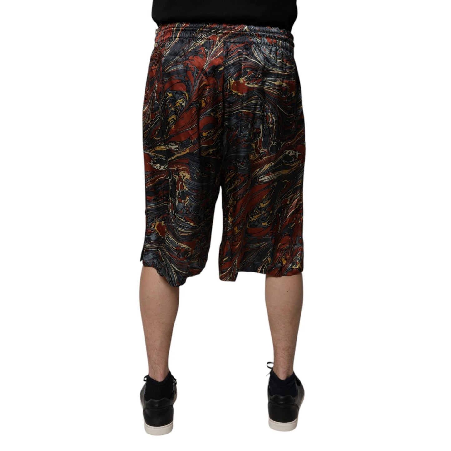 Dolce & Gabbana Multicolor Marble Print Trouser Bermuda Shorts