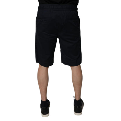 Dolce & Gabbana Black Cotton Sweatshorts Men Bermuda Shorts