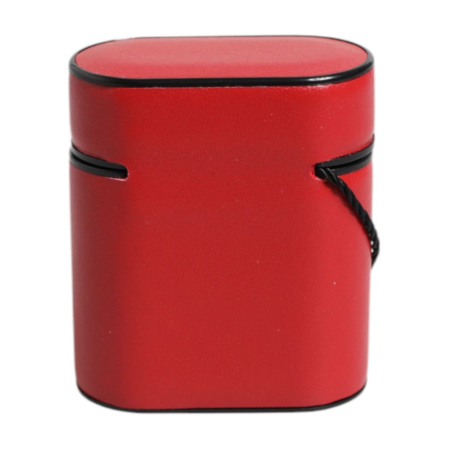 Dolce & Gabbana Red Calfskin Leather Logo Print Flip Holder Airpods Case SMY10654
