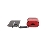 Dolce & Gabbana Red Calfskin Leather Logo Print Flip Holder Airpods Case SMY10654