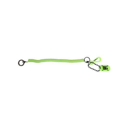 Dolce & Gabbana Green Springy Key Holder DG Logo Men's Keychain Keyring SMY10653