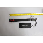 Dolce & Gabbana Black Logo Nylon Silver Brass Men Holder Keychain Keyring SMY10698#