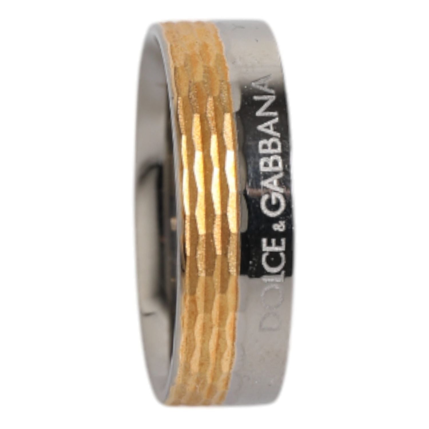 Dolce & Gabbana Gold Silver Tone Real Brass DG Logo Ring